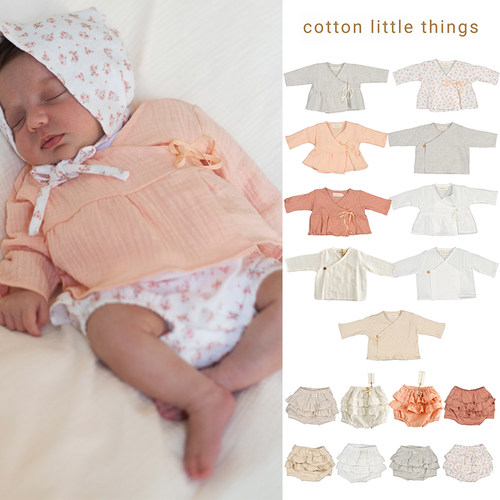 Little现货 Cotton Little Things SS26春夏新生儿上衣罩衫花苞裤