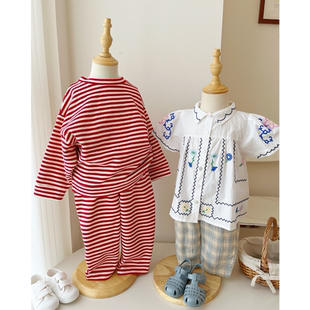 长裤 65Z SS25女宝宝有机棉刺绣上衣短裤 丹麦Fliink Little家现货