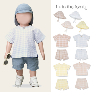 Little现货西班牙1+in the family SS26格子短袖上衣短裤遮阳帽