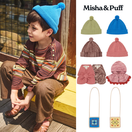 4Z Little家现货Misha Puff FW25秋冬男女宝针织帽围脖斗篷单肩包