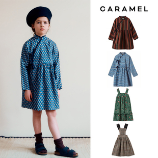 无袖 FW24秋冬女宝宝印花长袖 Caramel 连衣裙 Little家英国