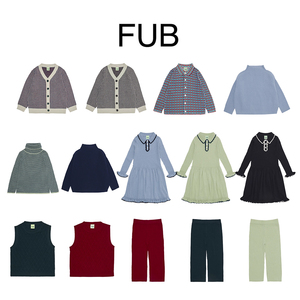 Little家限定系列 丹麦FUB FW23儿童针织毛衣开衫马甲连衣裙裤子