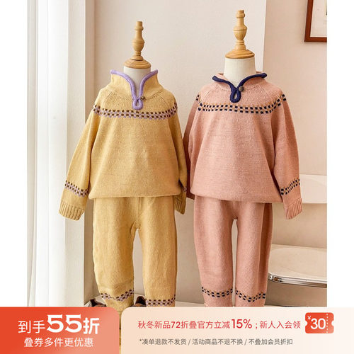 55Z Little现货 日本And Pal FW25儿童毛衣针织套头衫针织裤