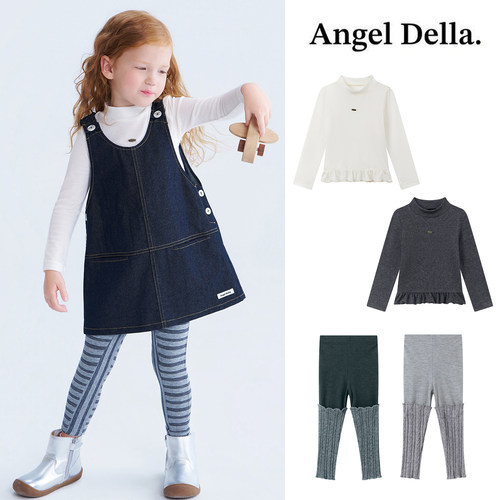 Little现货 日本Angel della FW26秋冬女宝高领打底衫打底裤内搭