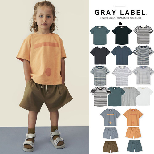 Little现货 荷兰gray label SS26儿童有机棉短袖宽松T恤短裤
