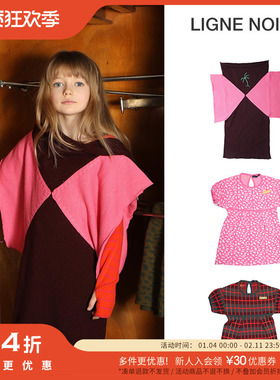 54 Little家现货意大利 ligne noire FW24女宝短袖羊毛连衣裙