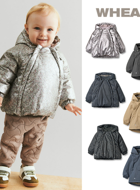 75Z Little现货 丹麦WHEAT  FW25秋冬男女宝宝加绒棉服夹克冲锋衣