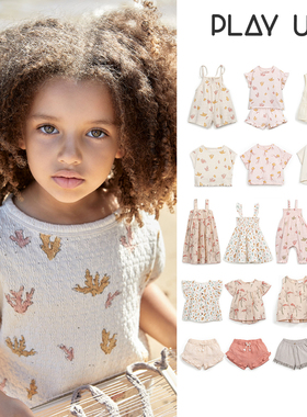 5Z Little play up SS24春夏儿童女宝印花短袖上衣短裤连衣裙