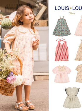 45Z little法国Louis louise SS25儿童女宝印花连衣裙吊带裙