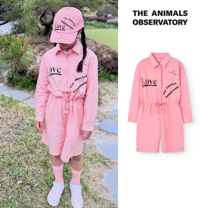 54 Little现货 TAO SS25春夏儿童宝宝纯棉翻领百搭休闲工装连体衣