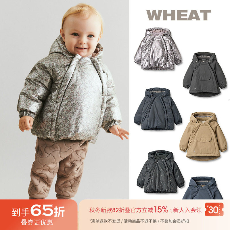 65Z Little现货 丹麦WHEAT  FW25秋冬男女宝宝加绒棉服夹克冲锋衣