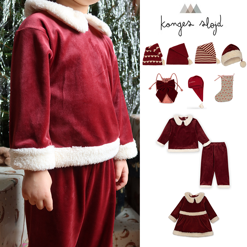 Little现货 丹麦Konges Slojd FW25儿童圣诞连衣裙帽子包包
