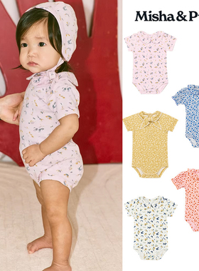 Little现货 Misha Puff SS26宝宝幼童印花短袖包屁衣pima棉