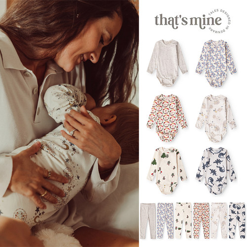 7Z Little现货丹麦thatsmine FW25秋冬宝宝幼童印花包屁衣打底裤