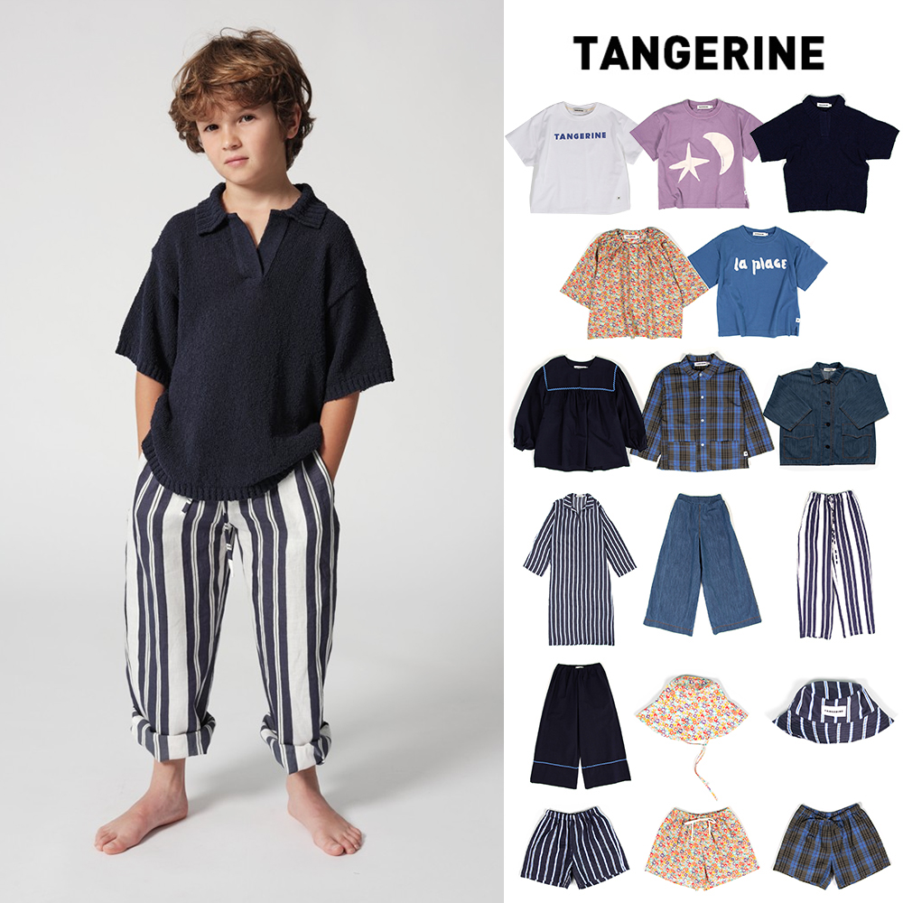 54 Little家现货西班牙TANGERINE SS24儿童中性T恤外套裤亲子装