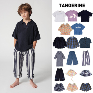 亲子装 SS24儿童中性T恤外套裤 Little家现货西班牙TANGERINE