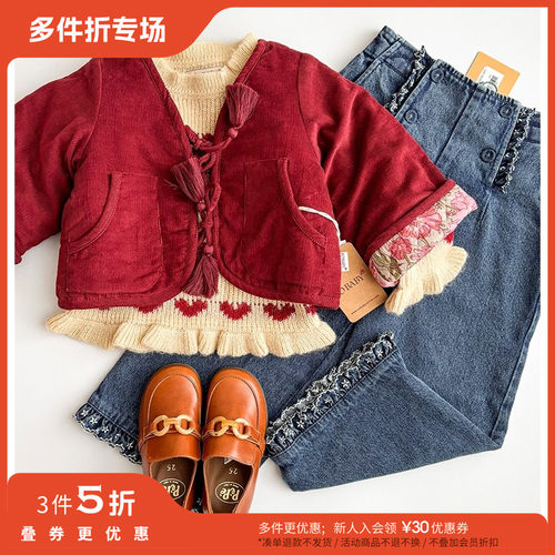 3件5折 Little 印度YOBABYONLINE FW25儿童双面穿灯芯绒夹克外套