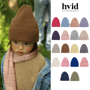 FW25秋冬儿童羊毛针织帽翻边豆豆帽 比利时HVID 85Z Little现货