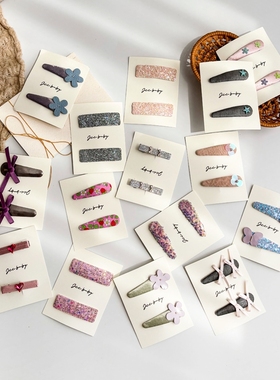 Little家现货 JCC 儿童发夹亮片蝴蝶结原创手工发饰百搭甜美