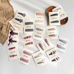 Little家现货 儿童发夹亮片蝴蝶结原创手工发饰百搭甜美 JCC