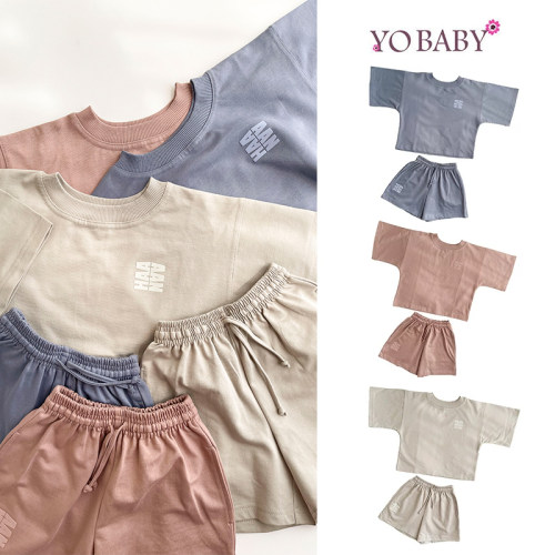 Little现货 印度YOBABYONLINE FW26儿童纯棉短袖短裤套装百搭