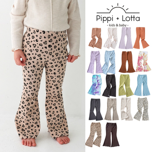 SS25春夏儿童薄款 Little现货日本pippi lotta 豹纹镂空喇叭裤