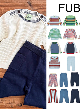 6Z Little现货丹麦FUB SS25春夏儿童有机棉中性长袖上衣长裤马甲