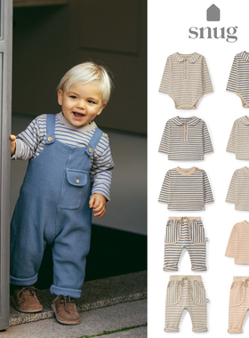 7Z Little现货葡萄牙snug FW25儿童条纹长袖T恤包屁衣上衣裤加绒