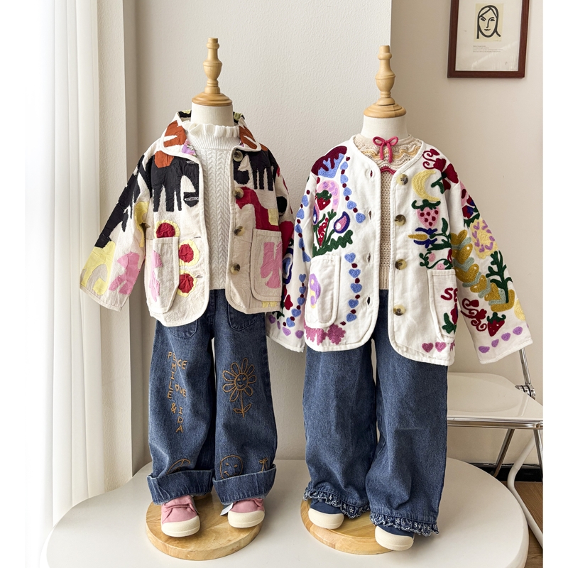 Little现货 丹麦Sissel Edelbo FW25儿童亲子款刺绣夹克外套裤子