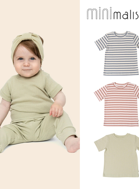 Little家现货 丹麦minimalisma SS24宝宝有机棉短袖T恤