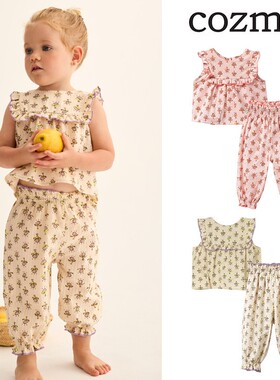 Little家现货 西班牙COZMO SS26春夏女宝宝背心上衣防蚊裤6M-3Y