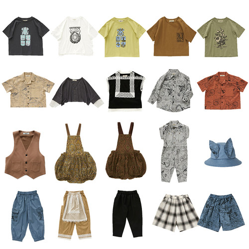 54 日本elfinfolk春夏秒杀合集SS24儿童衬衫短裤长裤背带裤