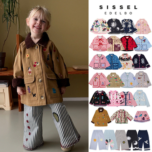 新款 Edelbo SS26儿童亲子刺绣夹克外套裤 子 Little丹麦Sissel