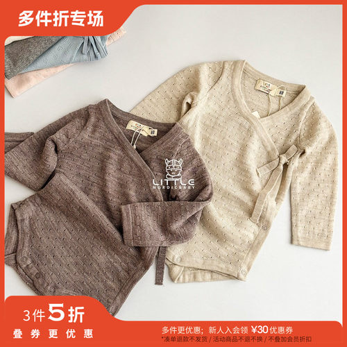 3件5折 Little现货Copenhagen Colors FW25新生儿羊毛开襟包屁衣