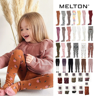 FW25秋冬儿童宝宝印花图案踩脚连裤 melton 袜 Little现货丹麦 85Z