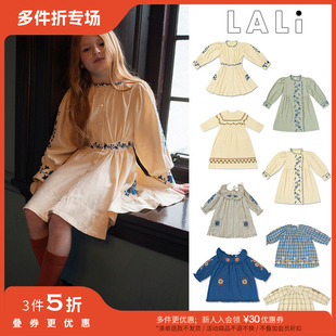 FW24秋冬女宝纯棉刺绣碎花长袖 连衣裙 Little现货美国LALI 3件5折