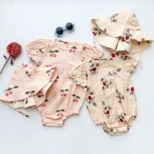 SS24春夏女宝宝小飞袖 现货Little丹麦Konges Slojd 包屁衣帽子