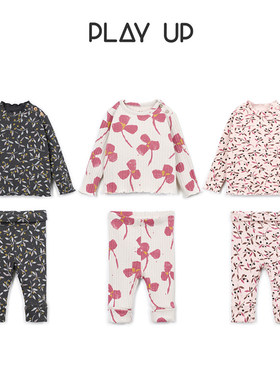 Little现货葡萄牙 play up FW26秋冬幼童碎花长袖T恤打底衫打底裤