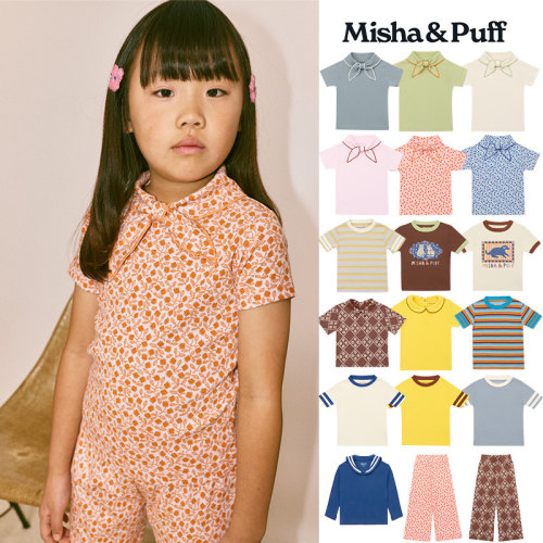Little现货 Misha Puff SS26儿童男女宝印花短袖T恤长裤pima棉