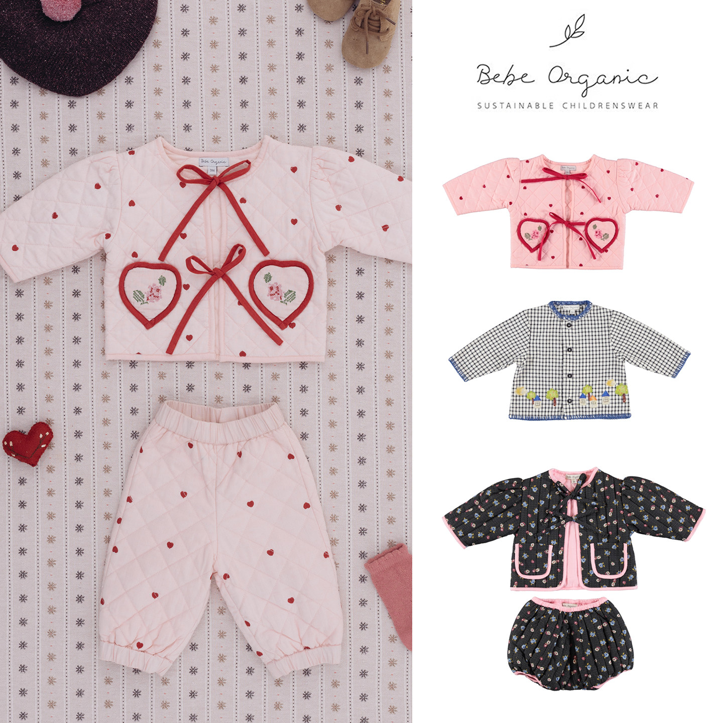 Little家 bebe organic FW26秋冬女宝棉服夹克外套套装
