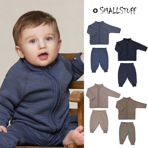 新款 Little家 丹麦smallstuff FW25秋冬儿童羊毛开衫外套长裤