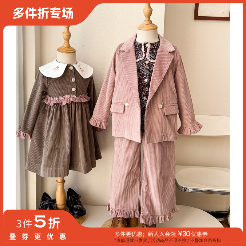 3件5折 little现货拉脱维亚hebe FW25女宝宝西装外套衬衫上衣长裤