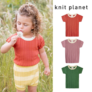 Little家现货 planet SS26春夏儿童纯色莫代尔短袖 T恤 英国knit