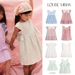 Little现货 法国louise misha SS26女童甜美花边印花连衣裙背心裙