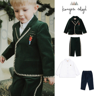 Slojd 丹麦Konges FW25圣诞儿童西装 外套衬衫 85Z 长裤 Little现货