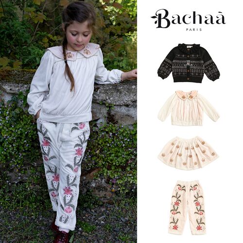 5Z Little家 法国bachaa FW24秋冬女宝针织开衫上衣半裙长裤