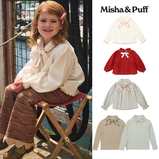 FW25秋冬女宝宝蝴蝶结上衣T恤打底衫 Puff Misha Little家现货