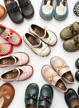 6Z 新款补little家意大利pepe SS24中性宝宝复古百搭拼色皮鞋
