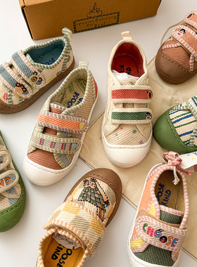 85Z Little印度choose kind SS25儿童帆布鞋室内鞋防滑透气粘扣
