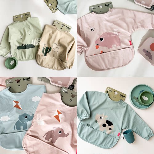 补货Little现货 丹麦donebydeer FW25宝宝长袖饭衣反穿衣罩衣防水